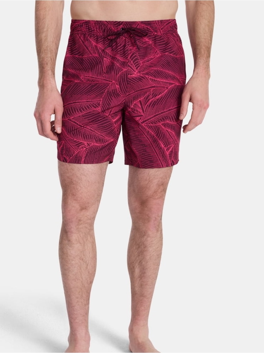 New Laguna swim Leaf-Print Swim Shorts pink size xl
